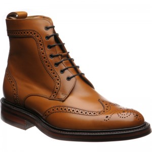 Barker Calder rubber-soled brogue boots in Cedar Calf 