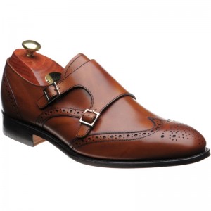 Barker Fleet double monk shoes in Antique Rosewood Calf 