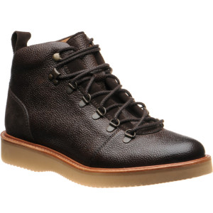 Barker Frank rubber-soled boots in Choc Grain and Burish Suede 