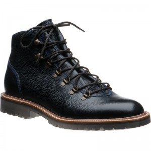 Barker Glencoe rubber-soled boots in Navy Grain 