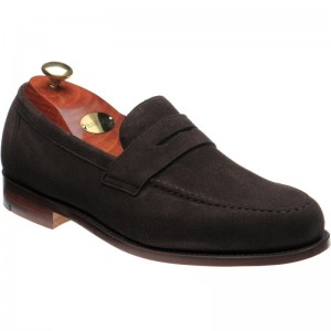 Barker Jevington loafers in Bitter Choc Suede 