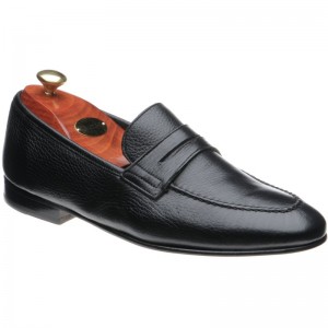 Barker Ledley loafers in Black Deerskin 