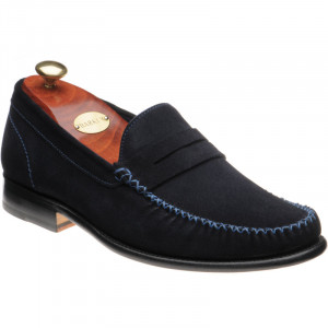 Barker William loafers in Dark Navy Suede Blue Stitch 
