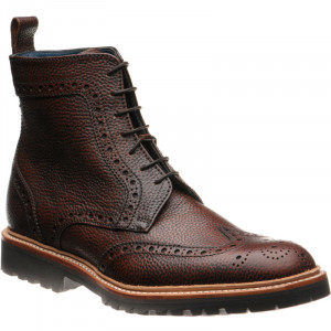 Barker Woodbury rubber-soled brogue boots in Antikbox Brown 