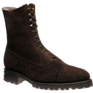 Carlos Santos 1038 rubber-soled boots in Brown Suede 
