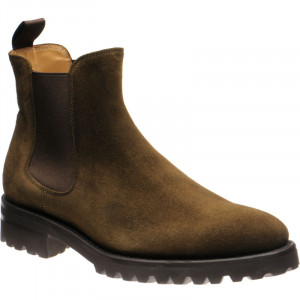 Carlos Santos 9588 rubber-soled Chelsea boots in Olive Suede 