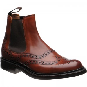 Cheaney Tamar R rubber-soled brogue boots in Dark Leaf Calf 