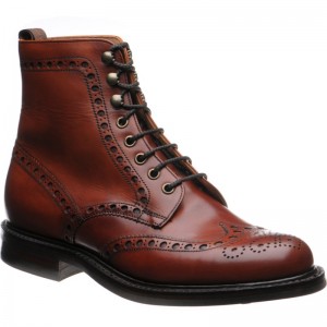 Cheaney Tweed R rubber-soled brogue boots in Dark Leaf Calf 