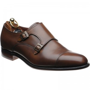 Herring Attlee double monk shoes in Mahogany Calf 