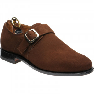 Herring Cardiff II monk shoes in Brown Suede