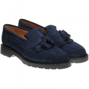 Herring Charlie ladies rubber-soled tasselled loafers in Navy Suede 
