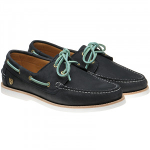 Herring Cordelia ladies rubber-soled deck shoes in Navy Nubuck 