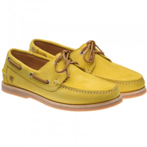 Herring Cordelia ladies rubber-soled deck shoes in Yellow Nubuck 