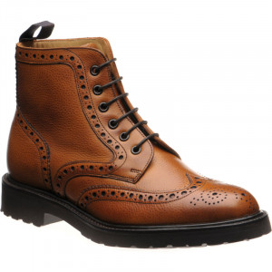 Herring Corsham rubber-soled brogue boots in Cedar Grain Calf 