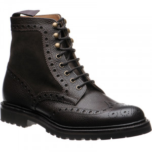 Herring Crosthwaite two-tone rubber-soled brogue boots in Walnut Calf and Brown Suede 