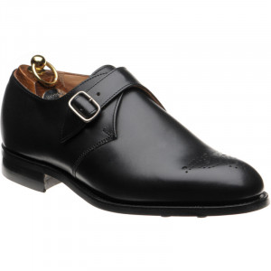 Herring Didsbury rubber-soled monk shoes in Black Calf 