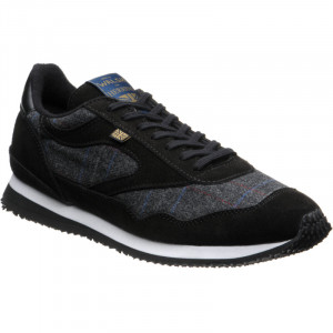 Herring Ensign Trainer rubber-soled trainers in Black Suede and Grey Tweed 