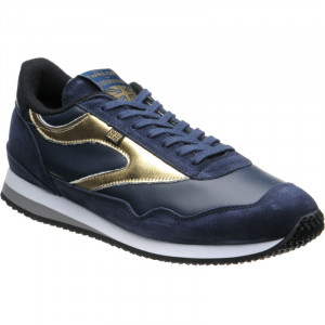Herring Ensign Trainer rubber-soled trainers in Blue Suede and Navy Calf 