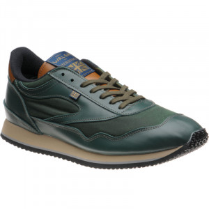 Herring Ensign Trainer rubber-soled trainers in Green Calf and Green Waxed Cotton 