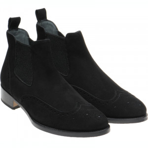 Herring Giovanna ladies rubber-soled brogue boots in Black Suede 