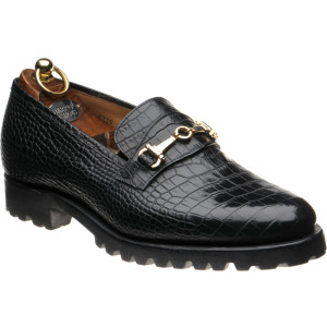 Herring Hallstatt rubber-soled loafers in Black Croc 