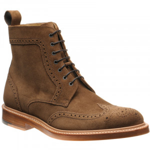 Herring Hawthorn brogue boots in Tobacco Suede 