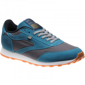 Herring Horwich Trainer two-tone rubber-soled trainers in Grey Titan and Teal Suede 
