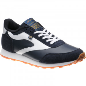 Herring Horwich Trainer two-tone rubber-soled trainers in Navy Calf Suede and White Calf 