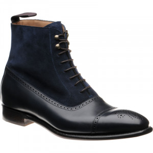 Herring Jerry two-tone boots in Navy Calf and Navy Suede 