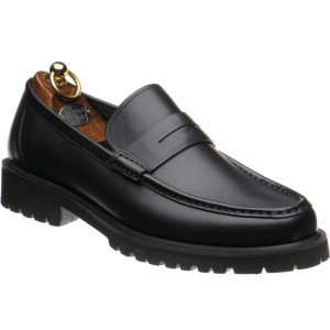 Herring Kramer Mod rubber-soled loafers in Black Waxy 