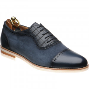 Herring Landes two-tone rubber-soled Oxfords in Navy Calf and Suede Loafers Brogues