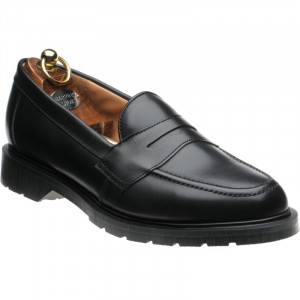 Herring Moulton rubber-soled loafers in Black Calf 