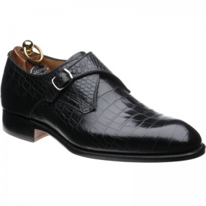 Herring Salobrena monk shoes in Black Croc 