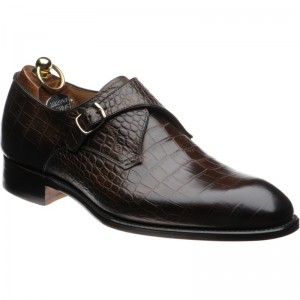 Herring Salobrena monk shoes in Brown Croc 