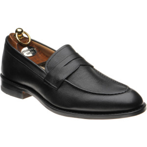 Herring Seaton loafers in Black Grain Black Welt 