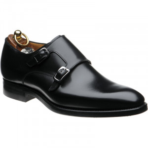 Herring Shakespeare R rubber-soled double monk shoes in Black Calf 