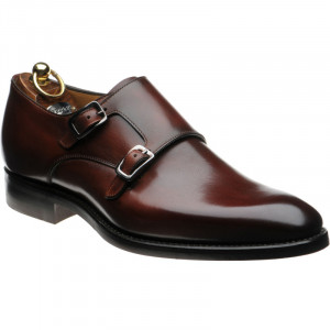 Herring Shakespeare R rubber-soled double monk shoes in Rosewood Calf 