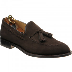 Herring St Davids tasselled loafers in Dark Brown Suede 