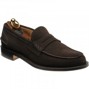 Herring St George loafers in Dark Brown Suede 