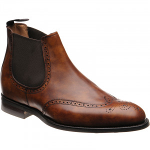 Herring Thames rubber-soled brogue boots in Museum Conker Calf 