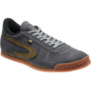 Herring Tokyo Trainer rubber-soled trainers in Dark Grey Suede and Lime Nubuck 