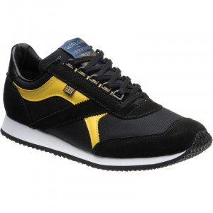 Herring Voyager Trainer rubber-soled trainers in Black Mesh and Black Suede and Yellow Calf 
