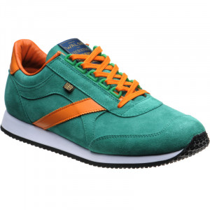 Herring Voyager Trainer rubber-soled trainers in Green Suede and Orange Calf 