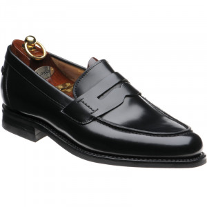 Loake 356 rubber-soled loafers in Black Polished 