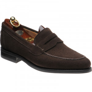 Loake 356 rubber-soled loafers in Dark Brown Suede 