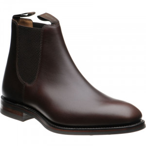Loake Chatsworth rubber-soled rubber-soled Chelsea boots in Dark Brown Waxed Calf 