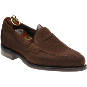 Loake Imperial Rubber rubber-soled loafers in Brown Suede 