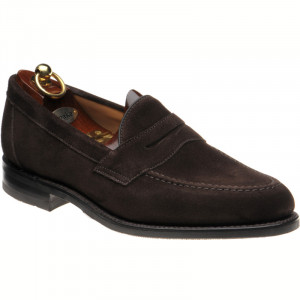 Loake Imperial Rubber rubber-soled loafers in Dark Brown Suede 