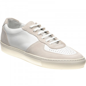 Loake Rush rubber-soled trainers in White Calf and Sand Suede 
