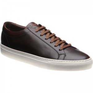 Loake Sprint rubber-soled trainers in Dark Brown Calf 